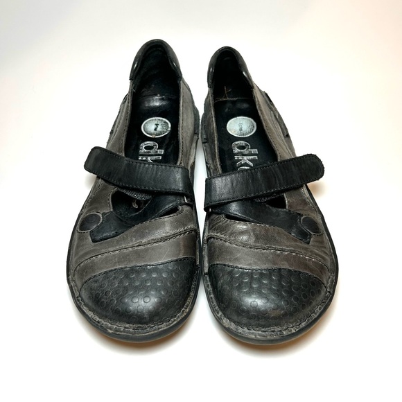 DKode Black + Grey Leather Mary Jane Flats | 38 - Picture 2 of 6